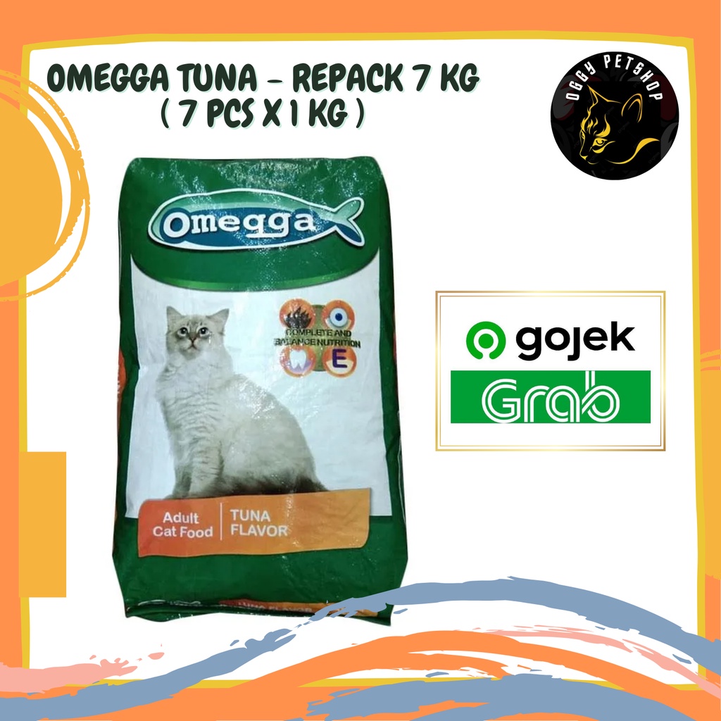 Paket OMEGGA TUNA 7Kg Makanan Kucing 7 pcs x 1 Kg Khusus Grab/Gojek