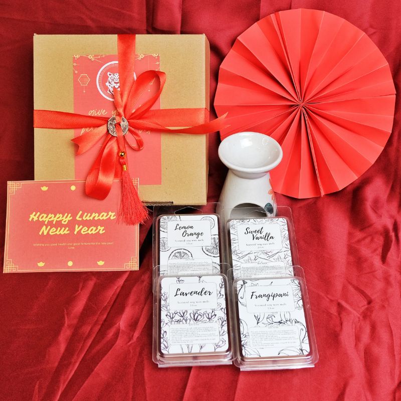 Hampers tungku aromaterapi wax melt | gift set lilin aromaterapi