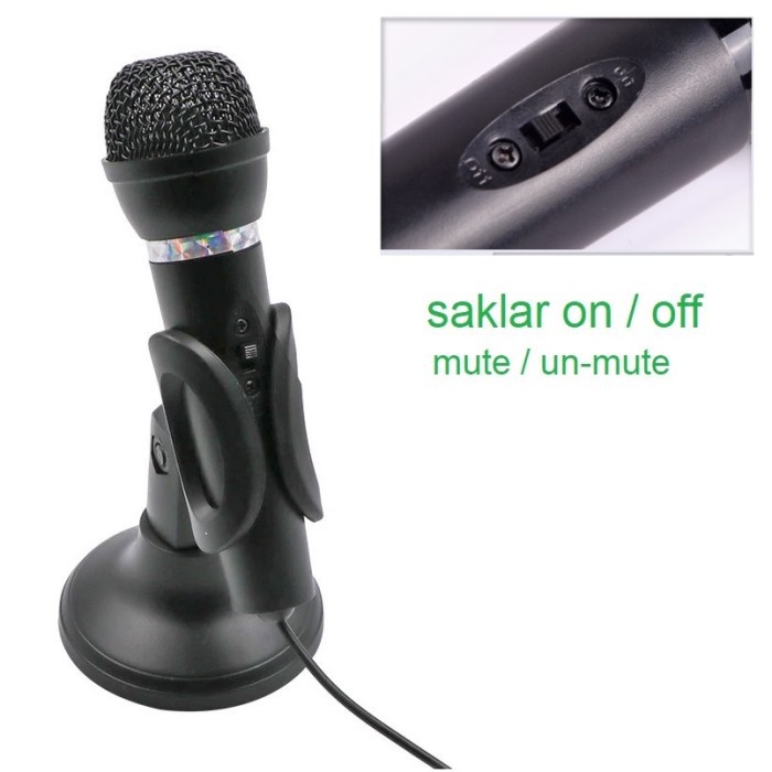 Standing MIC PC Microphone Laptop MEETING ZOOM 3.5mm Karaoke Net KTV
