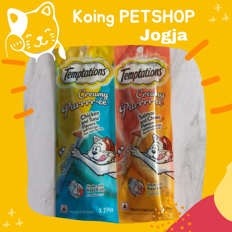 TEMPTATIONS CREAMY SNACK TREATS MAKANAN KUCING