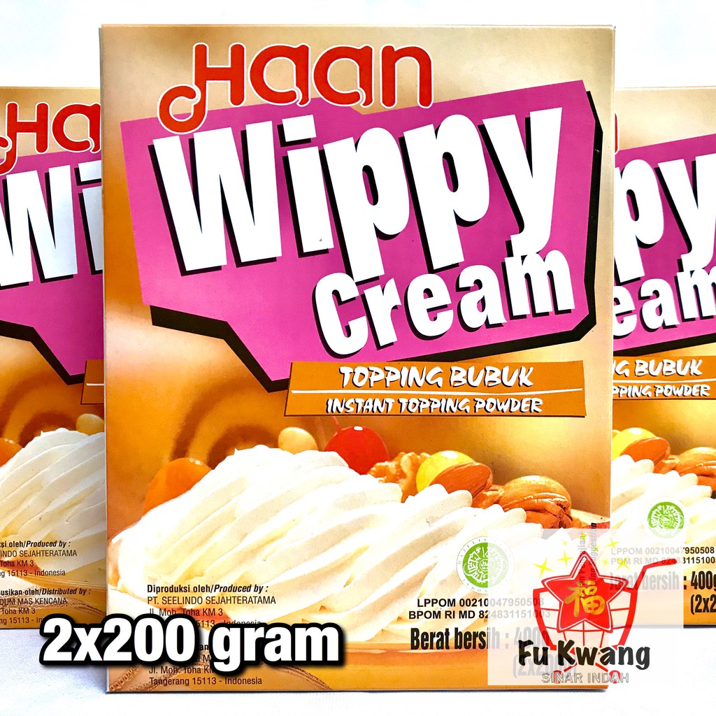 

Haan Wippy Whippy Whipped Whip Whipping Cream Topping Bubuk 400 gram