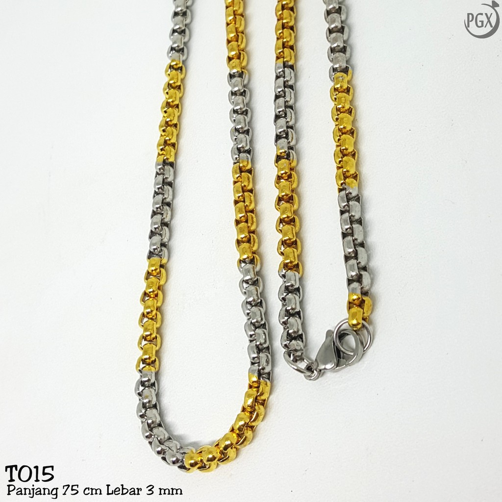 PGX Kalung Titanium Wanita / Pria Anti Karat Aksesoris Fashion Premium - T011