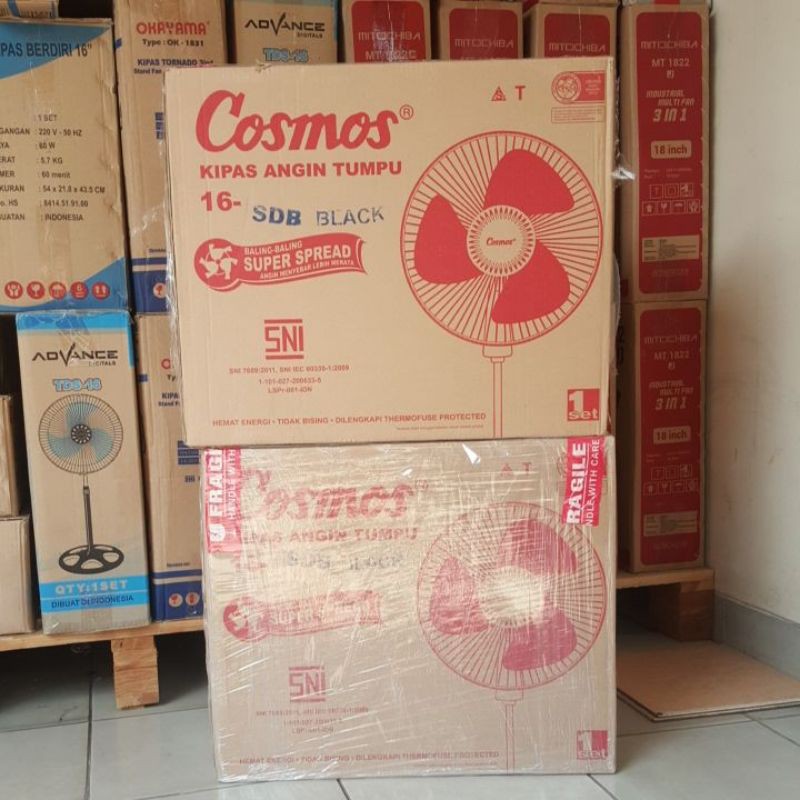 Kipas Angin COSMOS Berdiri 16-SDB,16'inchi Warna Hitam BEST Seller