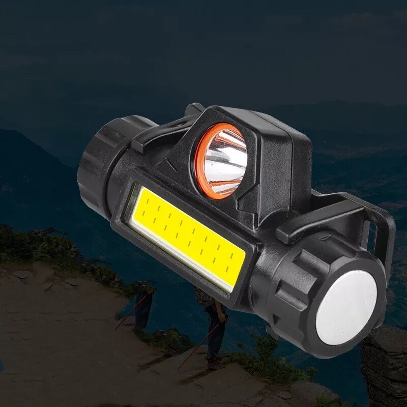 Senter Kepala Mini Led Cree Headlamp Led COB Rechargeable 2 Mode