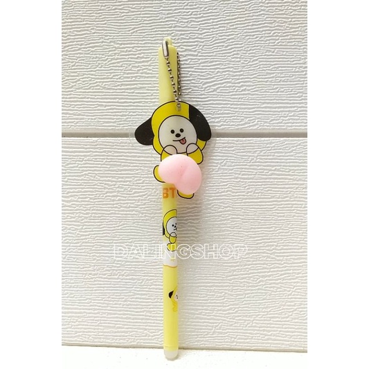 Dalingshop / PULPEN GEL BT21 + GANTUNGAN UNIK LUCU BT21 / PEN BT21 / PEN SQUID GAME + GANTUNGAN BONEKA GOYANG  / PULPEN SQUID GAME-Chimmy