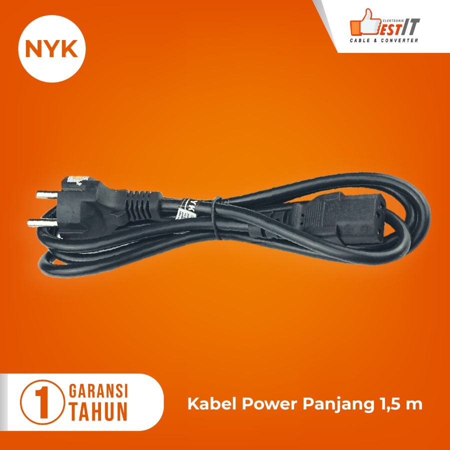 Kabel Power PC Komputer 1.5 Meter NYK /Kabel Power Monitor Original NYK