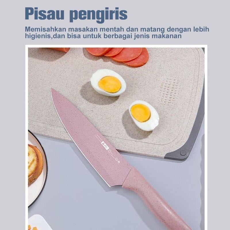 PISAU SULTAN SET KERAMIK 6 IN 1 ANEKA WARNA / PISAU JERAMI TAJAM WARNA CANTIK DILAPIS ANTI  LENGKET KNIFE COOKWARE termurah Pisau  Serbaguna GRATIS BOX Pisau Buah Pisau Daging Pisau Serbaguna Pisau Sayuran Pisau Dapur Cutter Pemotong Multifungsi