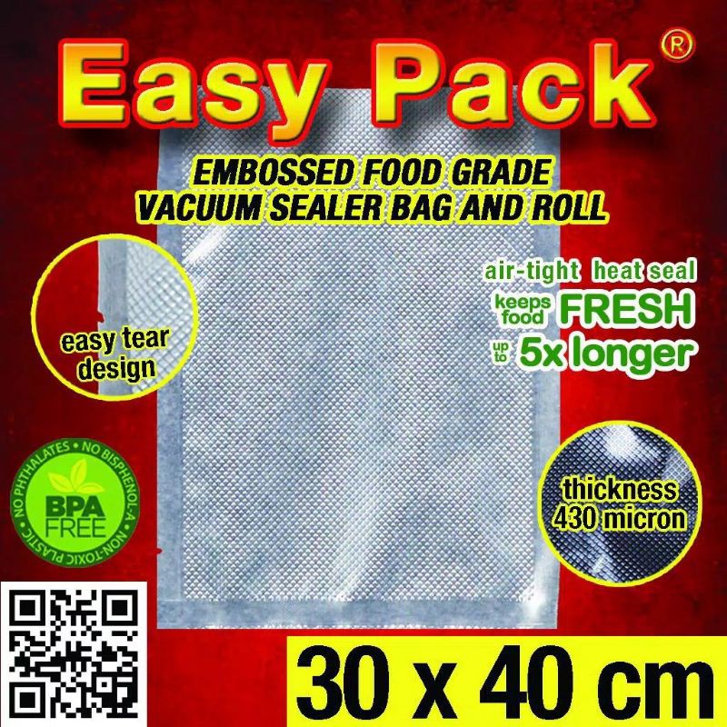 30x40 Plastic Vacuum Embossed Plastik Vacum Makanan Emboss Bag Easy Pack