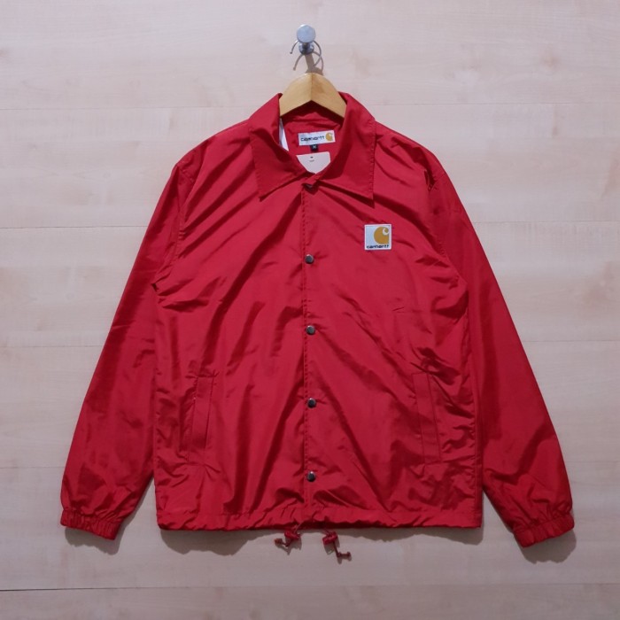 JAKET COACH WINDBREAKER CARHARTT PATCH LOGO RED - M