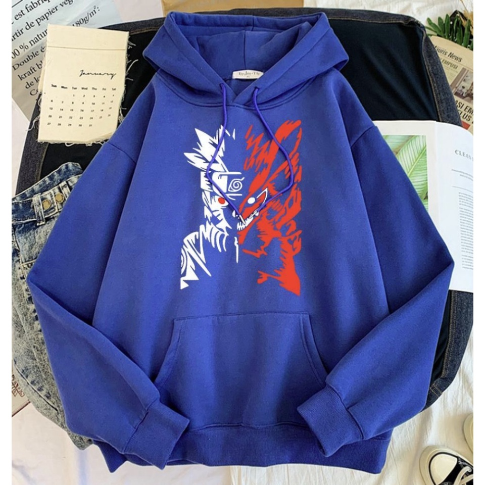 Sweater Hoodie Anime WOLF NARUTO II WOLF NARUTO Jumper Hoodie II Sweter Oblong Topi Sz M - XL ( Pria &amp; Wanita / Anak &amp; Dewasa )