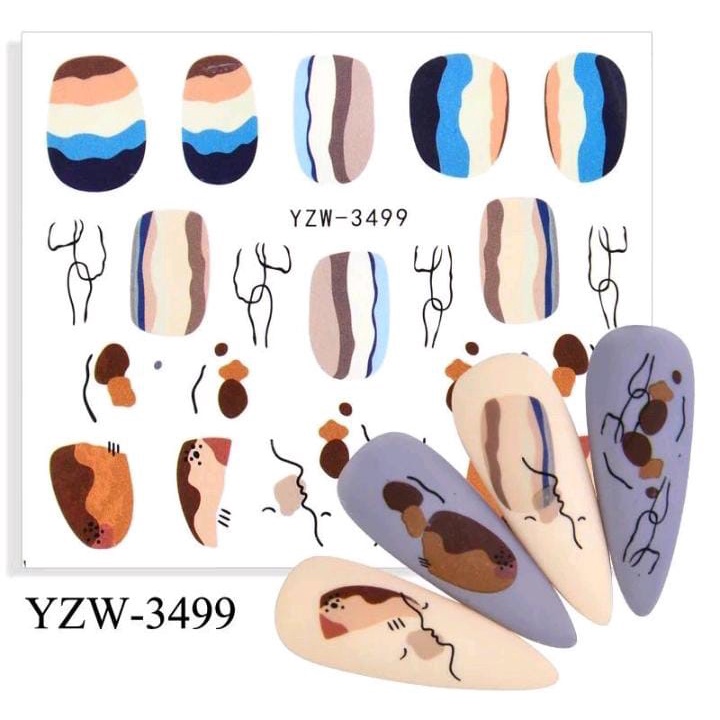 NAIL ART STICKER ABSTRACT FACE TRIBAL FLOWER STIKER BUNGA NAIL ART STICKER / KUKU / KUTEK