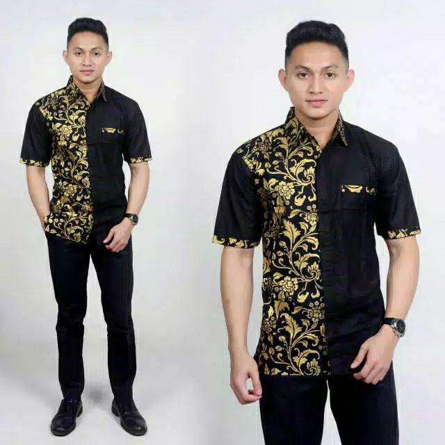 Bswart Batik Hrb026 Kenongo Hem Pendek Padi Pekalongan M L Xl Batik Pria Murah Modern Grosir