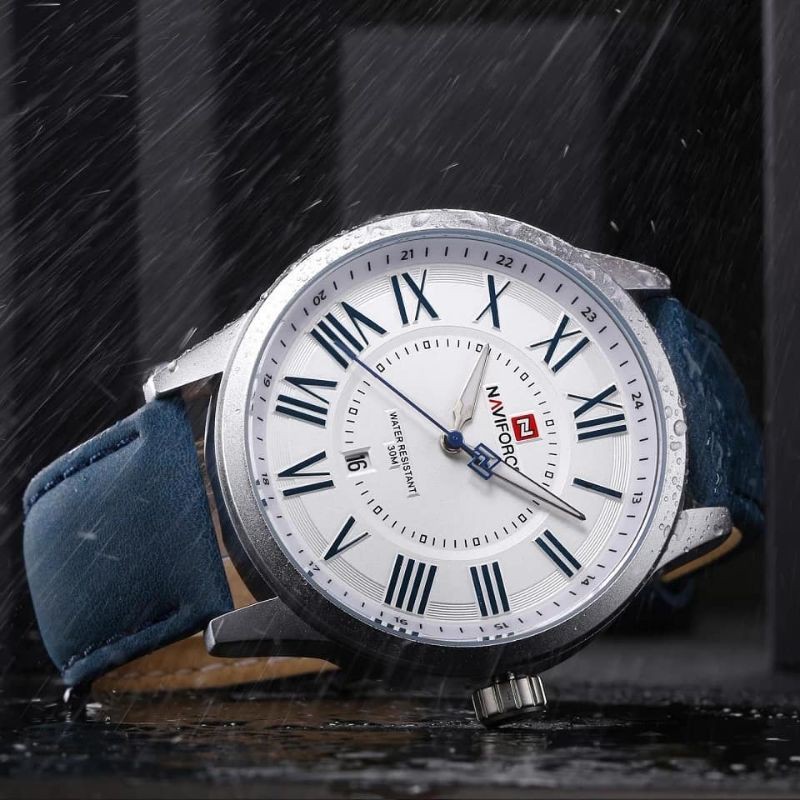 [ COD ] Jam tangan Pria Naviforce NF9126 Tanggal Aktif Kaca Chtistal Original