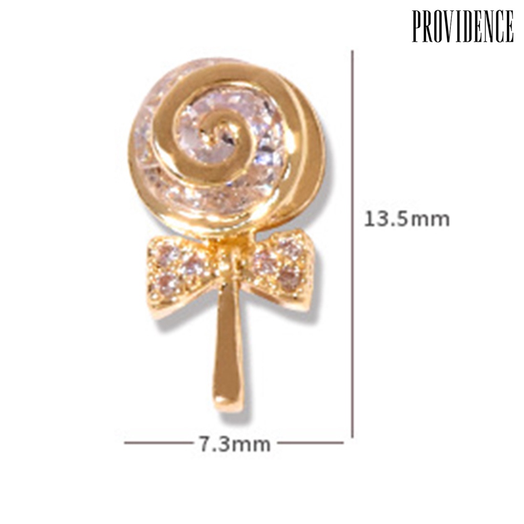 Providence 3Pcs/Set Nail Candy Ornament Lollipop Shape 3D Effect Lightweight Shiny DIY Bright Sugar Rhinestone for Manicure