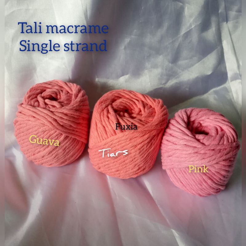 single strand2: Tali katun Macrame 4mm/warna pastel
