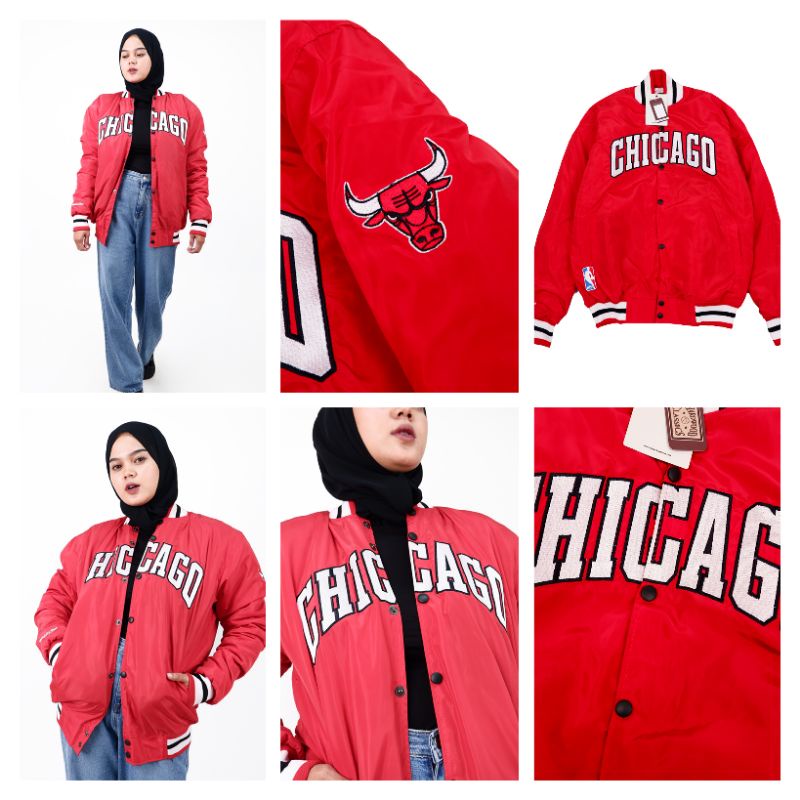 JAKET VARSITY CHICAGO LOGO BULLS NBA BASEBALL PREMIUM ORIGINAL