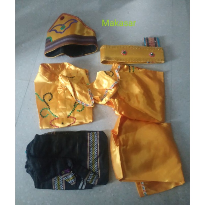 Setelan Couple Baju Adat Makasar Anak Usia TK, SD, SMP