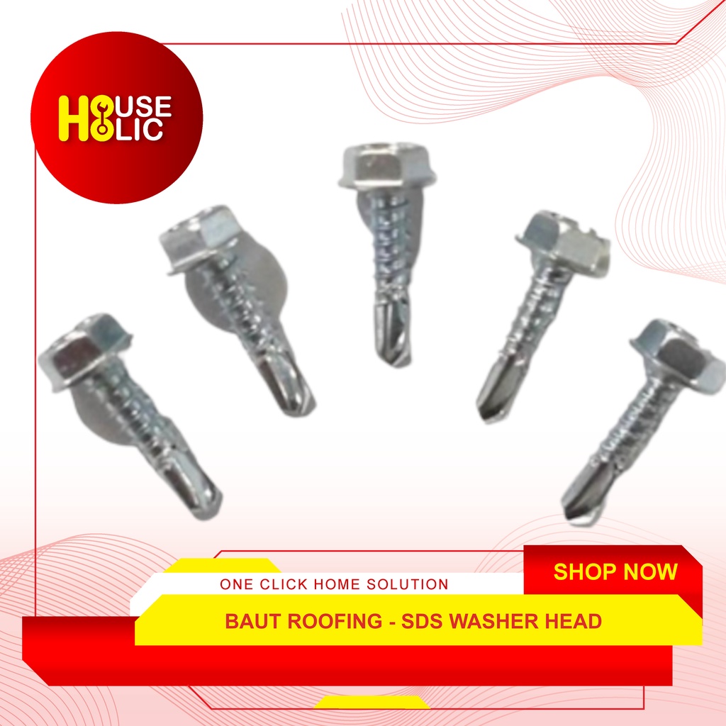 SDS Washer Head Self Driling Screw 10 × 19 Per Pcs Baut Roofing Ruping