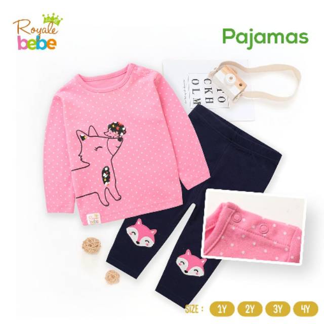

Royale Bebe Long sleeve pajamas Pinky Foxy