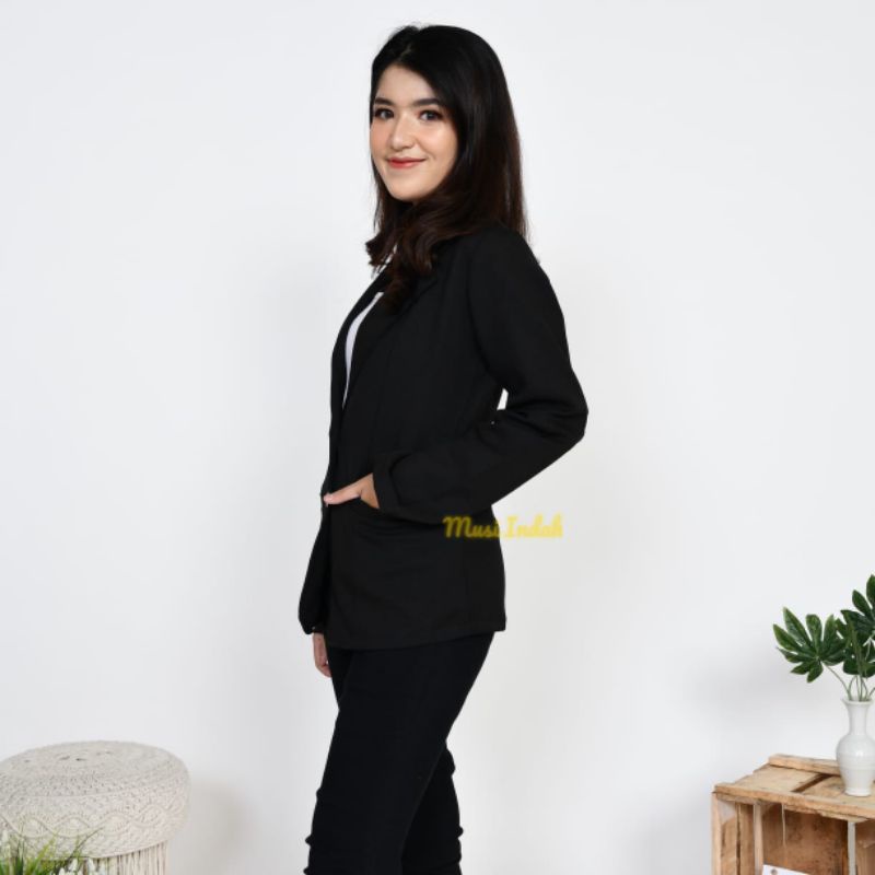 Blazer Hitam Kerja Kantor Formal Wanita Jas Wanita Hitam Kerja