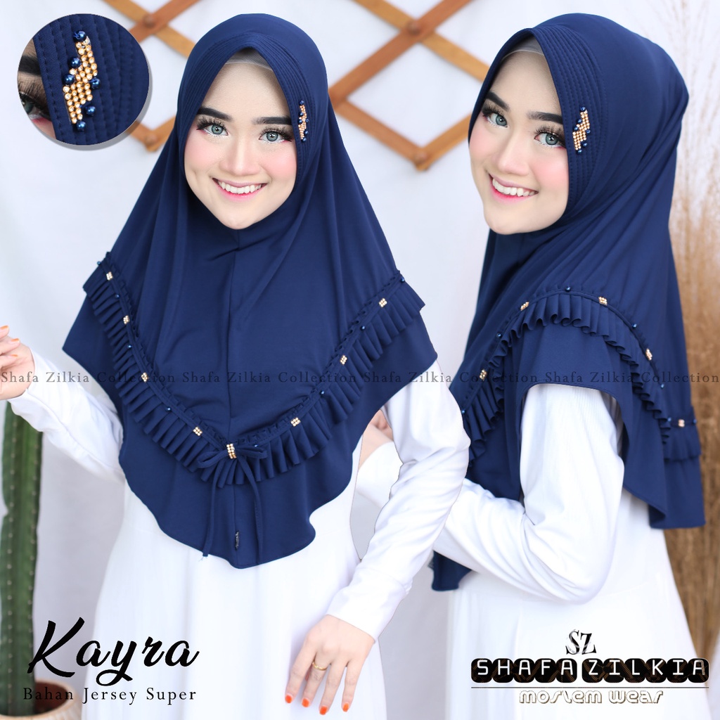 ALFATIHSTORE / bergo kayra rempel / Hijab Rempel Madu / Bergo Instan / kerudung jersey rempel Kriwil