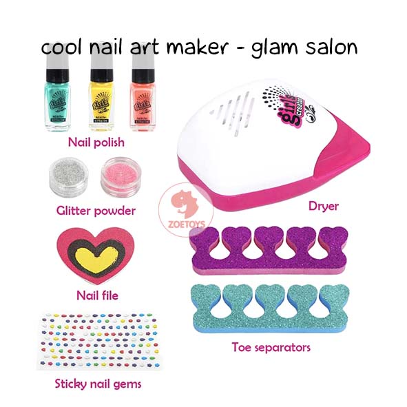 Zoetoys Cool Nail Art Maker | Kids Manicure Toy Fast Drying Beauty Salon | Mainan Set Pena Salon Kuku Anak | Cari Kado Edukasi Natal