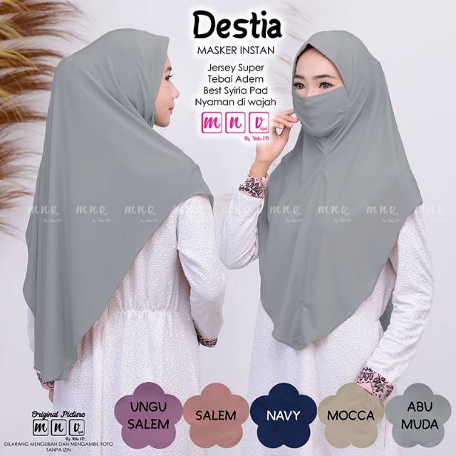 DESTIA MASKER ORIGINAL RAQUMI HIJAB | RAQUMI SRAGEN | Jilbab Masker | Bergo Masker | Bergo Raqumi