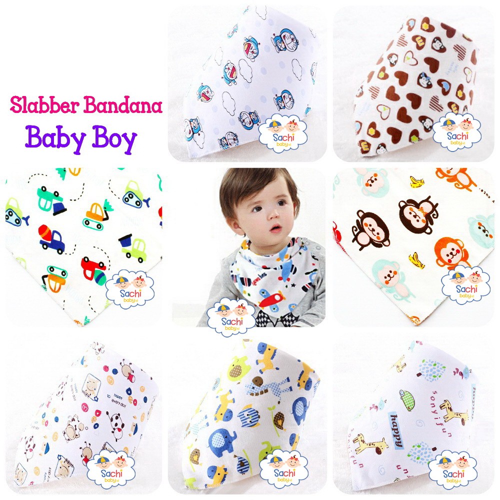 Berry Mart Boy Slabber Bandana 100% Katun Bib Celemek Makan Bayi Berry Mart