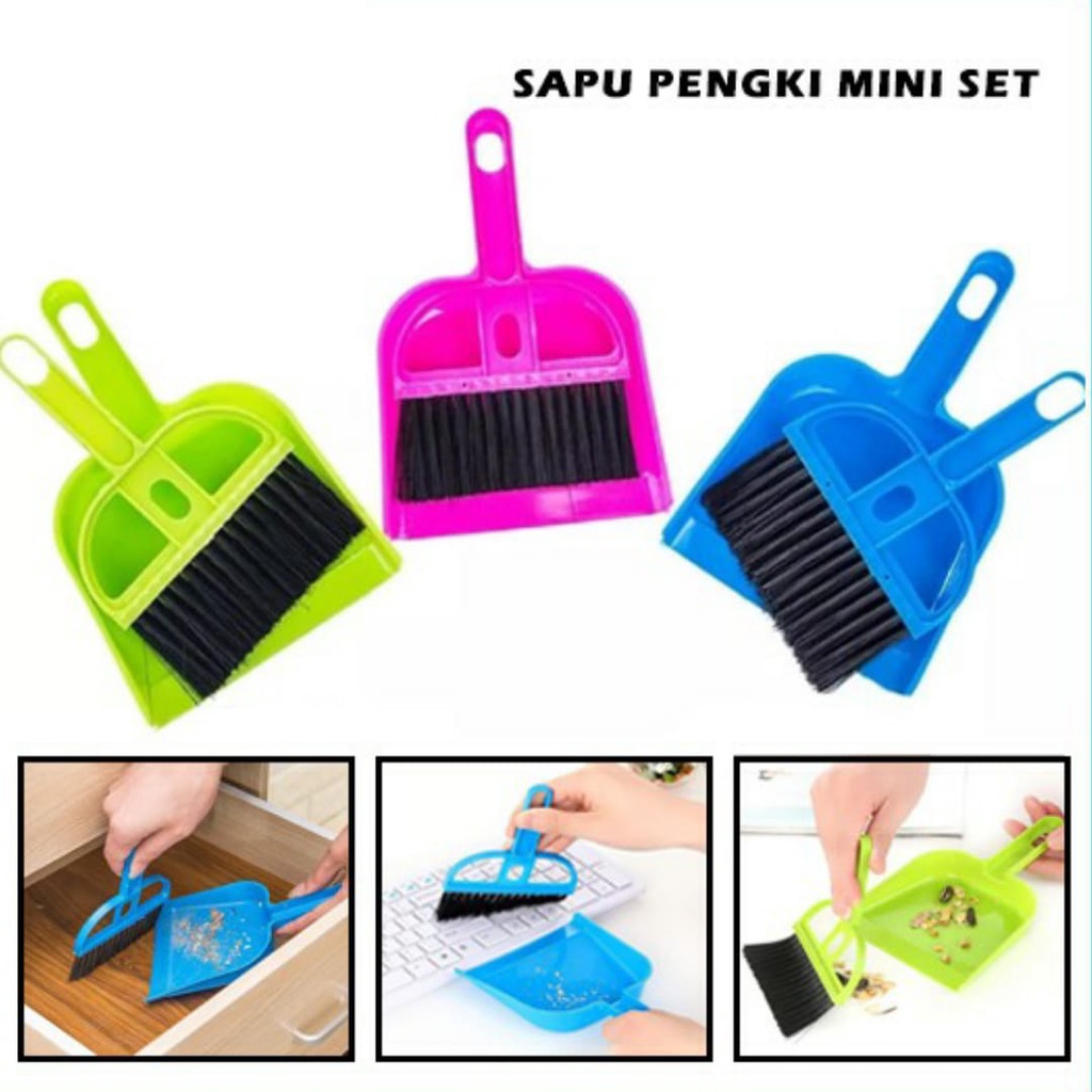 Sapu Pengki Set / Sapu  dan Pengki Mini set / Mini Dustpan Set Sapu mobil serbaguna