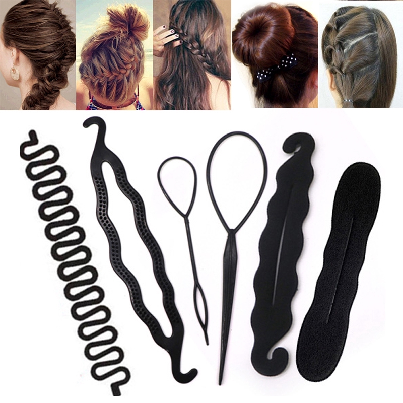 DIY Magic Hair Styling Accessories Hair Clip Hair Braiding Braider Tool Set Twist Bun Barrette Elastic for Women Headband