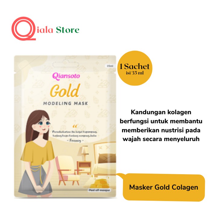 Masker wajah qiansoto peel of mask gold masker wajah kolagen