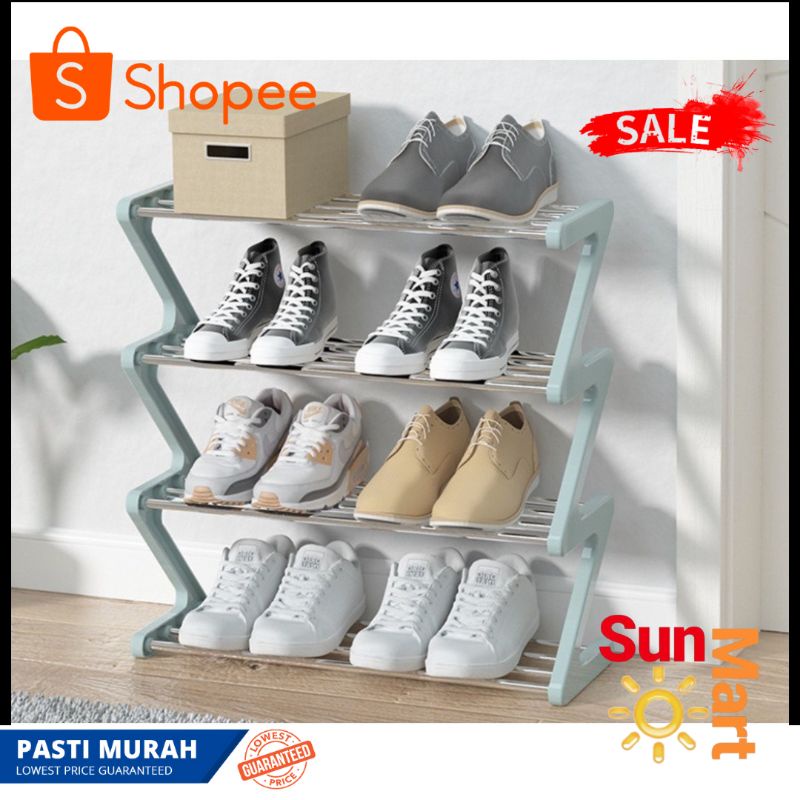 NEW MODEL!! RAK SEPATU SUSUN 4  Z SHAPE / RAK SEPATU PLASTIK SUSUN 3 SHENAR