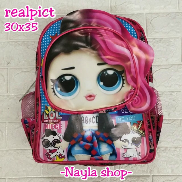 New Tas Ransel Anak Perempuan L.O.L SURPRISE 3D /tas backpack motiif gambar 3D /tas ransel paud