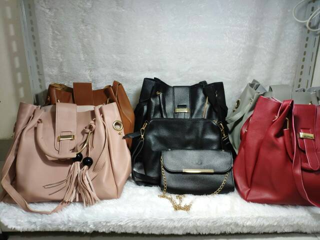 JK 603 TAS WANITA FASHION IMPORT SET 3 IN 1 C8210 Y4015 T205 U889 P8799