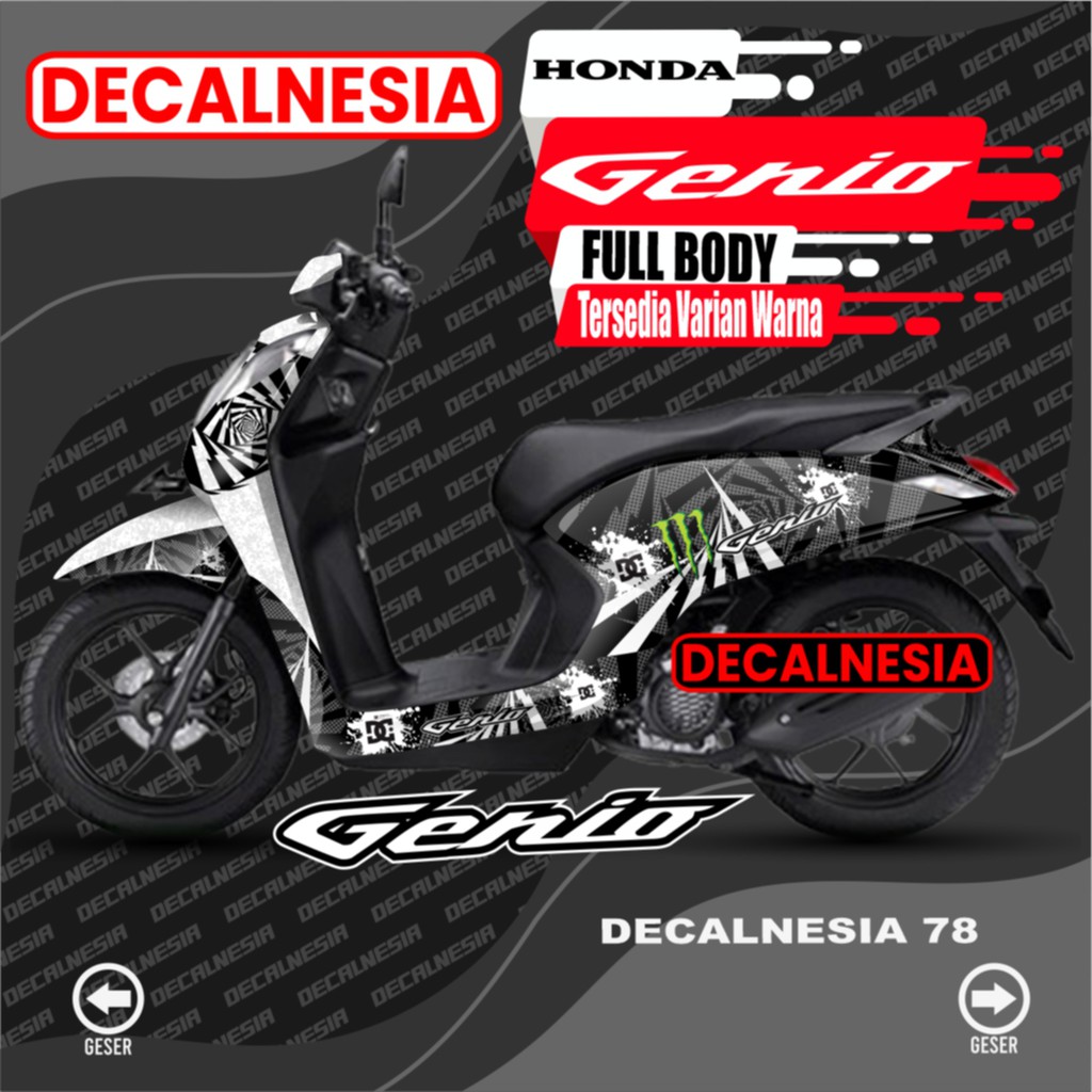 Stiker Genio Full Body Decal Genio Motor Modifikasi Variasi Dekal Sticker Genio