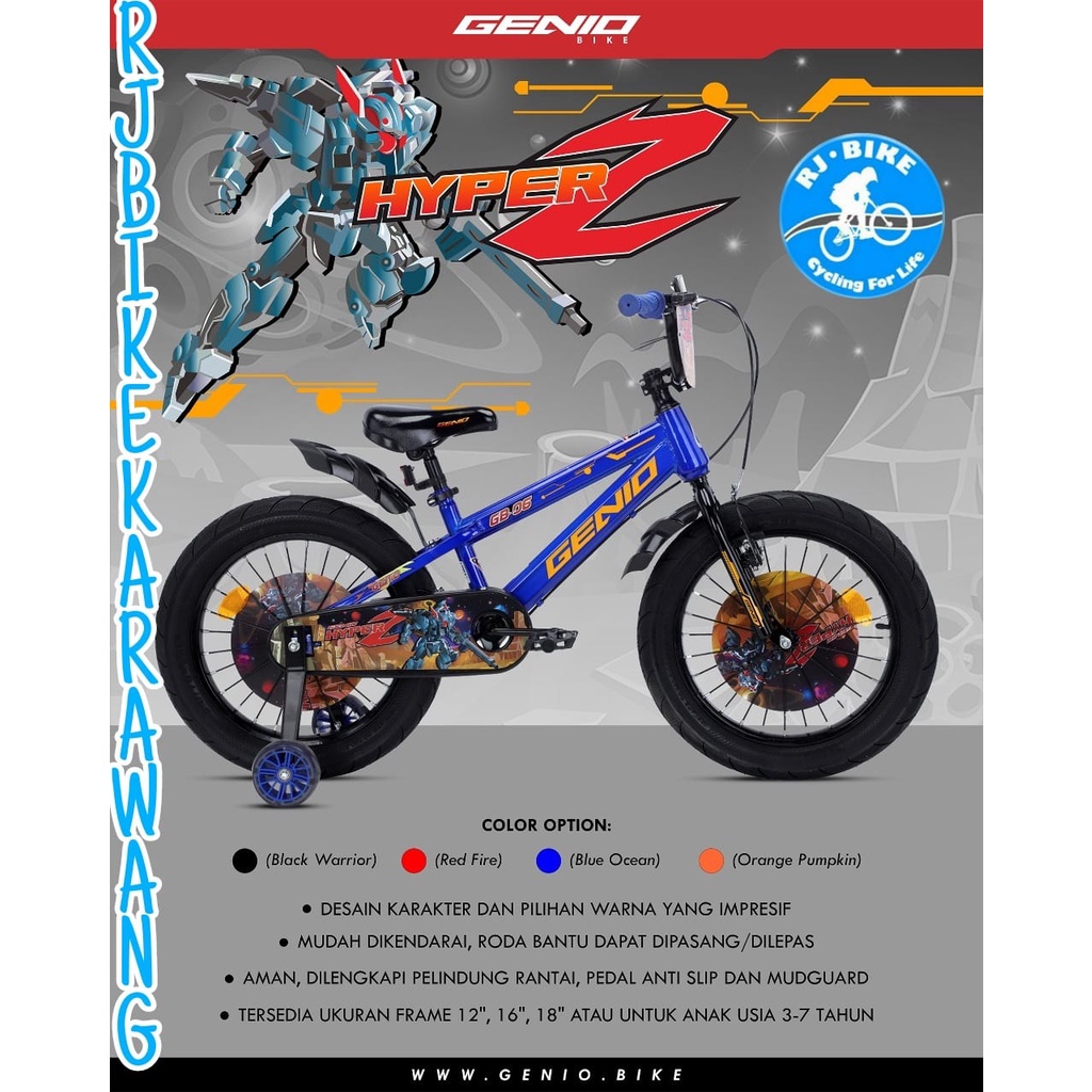 SEPEDA ANAK Laki Laki BMX GENIO HYPER Z 16 DAN 18 INCH