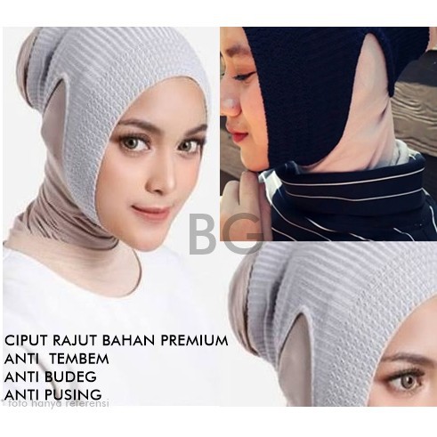 Ciput ninja Rajut Anti Tembem budeg pusing wanita bahan tebal