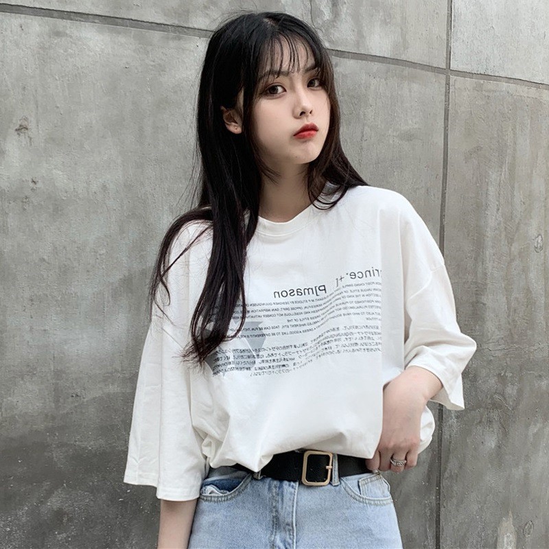 KBS-101 kaos wanita full print text simple cool t-shirt import korea jepang