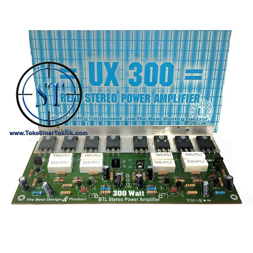 Kit Power Amplifier Real System Stereo 300W (2x1 ) UX-300 One 300 Watt Trantsistor TIP 2955 / 3055