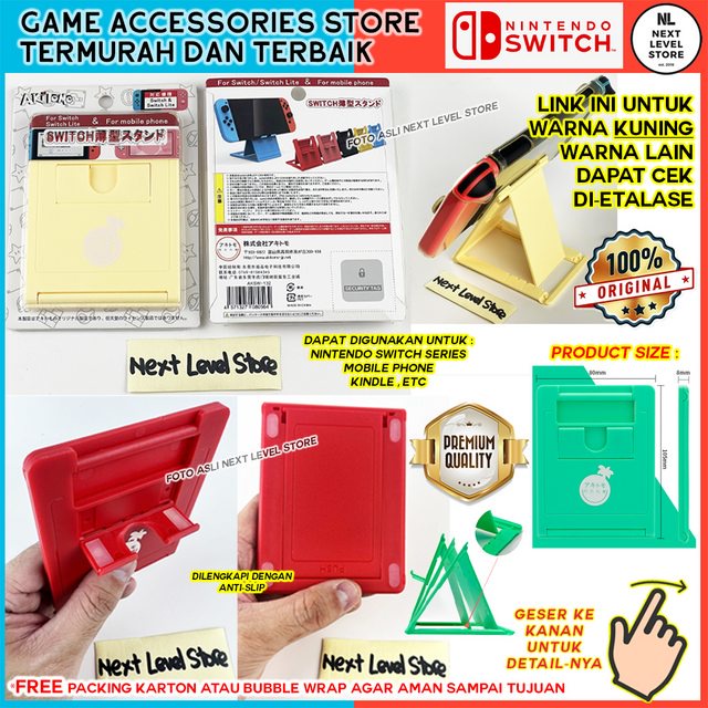 (YELLOW) Nintendo Switch UltraThin Folding Stand Standing Dock Akitomo
