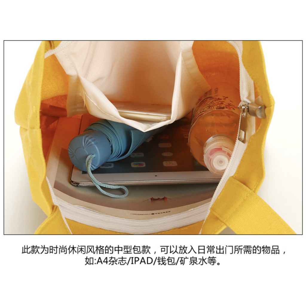 XIA01 Tas IMPORT Tote Korea Living Traveling Share Bag with Zipper TKM