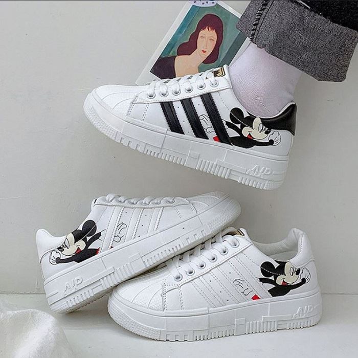 JSS 1811 (SIZE 36-40) RISCE SEPATU SNEAKER MOTIF MICKEY MOUSE IMPORT WANITA CEWEK PEREMPUAN BATAM