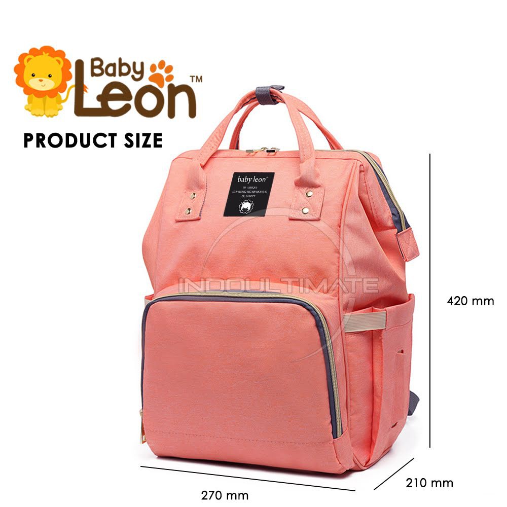 Tas Bayi Ransel BABY LEON WATERPROOF JUMBO BESAR Popok Diaper Diapers Susu Perlengkapan HS-899