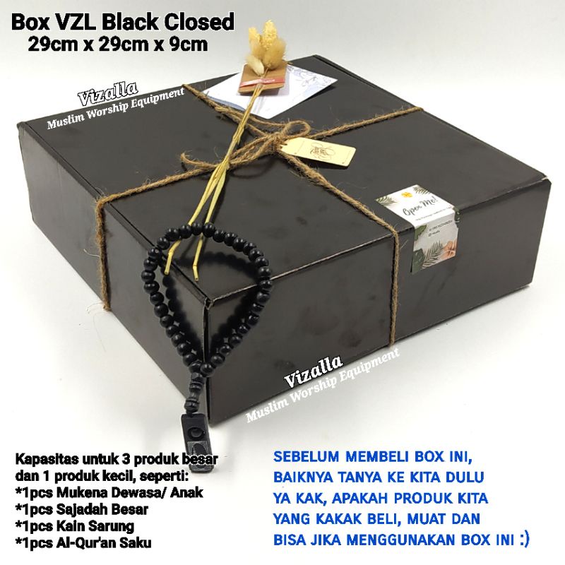 Box VZL Black Closed/ 29cm x 29cm x 9cm/ Box Kado Hampers