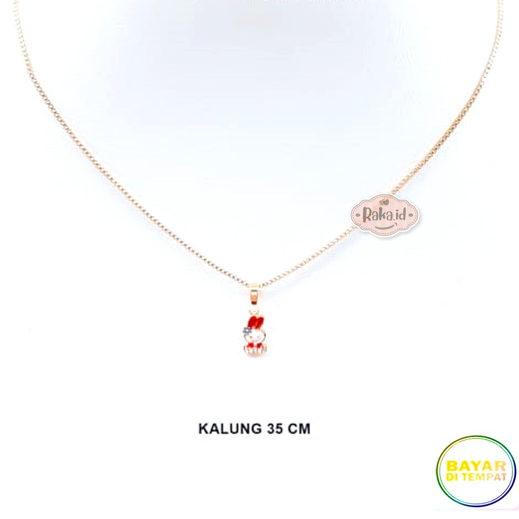 RAKA Acc - Kalung Anak Kelinci Bunny Merah Perhiasan Cantik Anak Lapis Emas 18k 469