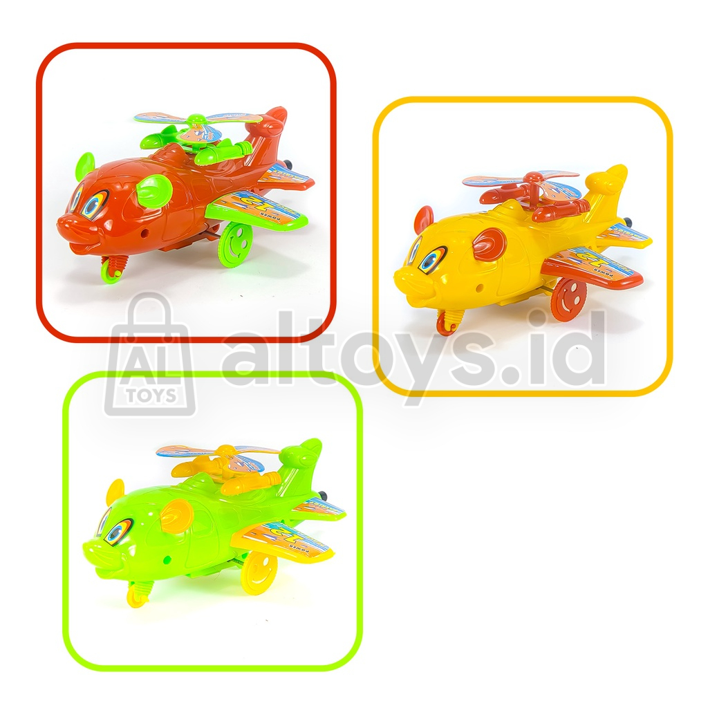 Mainan Pesawat Baling-baling Lucu Bisa Jalan Tarik Tali Airplane Kids Toy SS1381