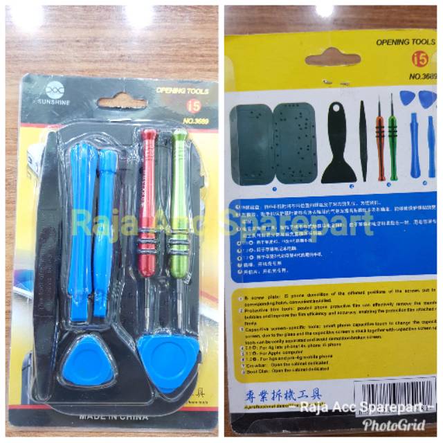ALAT SERVIS OPENING TOOL PEMBUKA SET + 2PCS OBENG 0.8 1.5 MODEL 3689