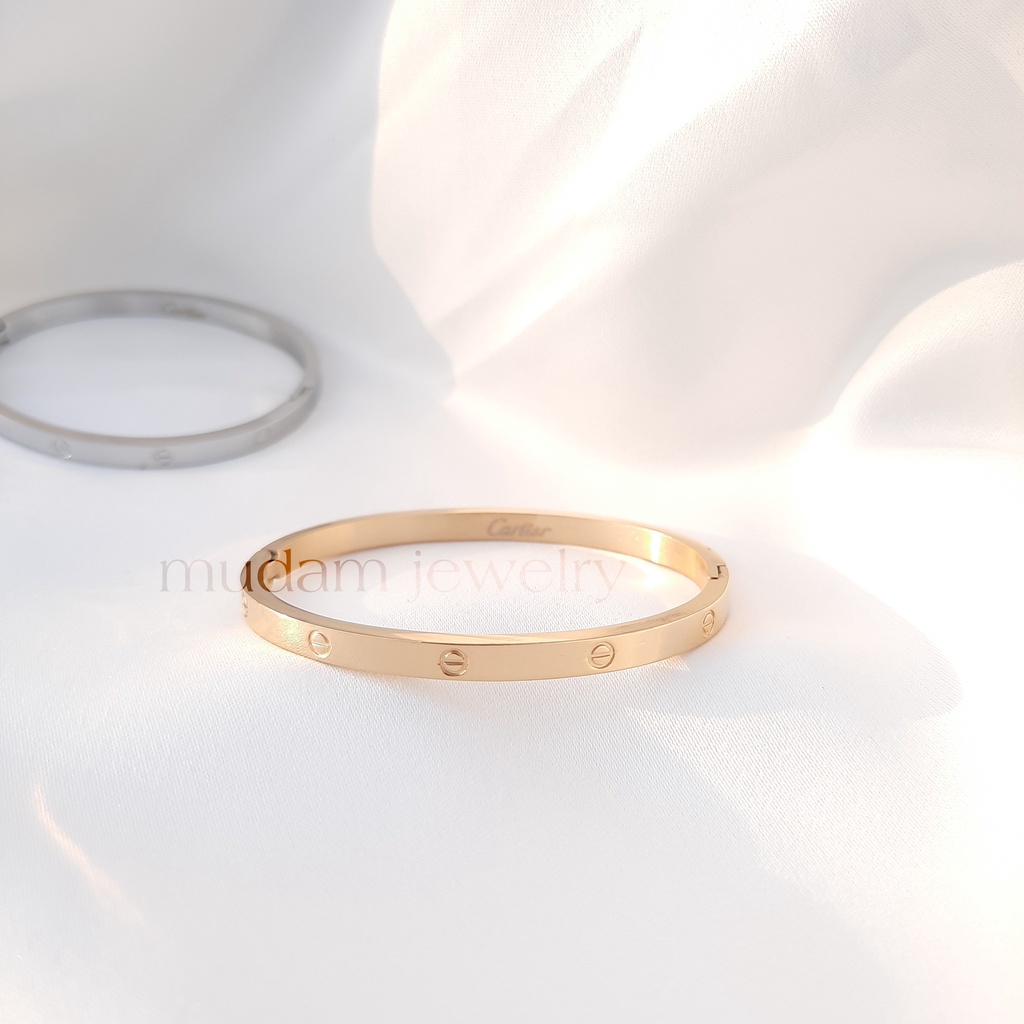 Gelang Bangle Titanium Untuk Anak-Anak Tersedia Warna Rose Gold, Gold dan Silver