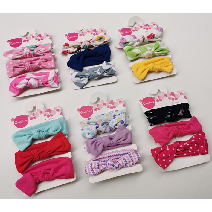 BANDANA BAYI ANAK PEREMPUAN SET 3in1 HEADBAND BABY BANDO FASHION KOREA LUCU IMPORT AK35