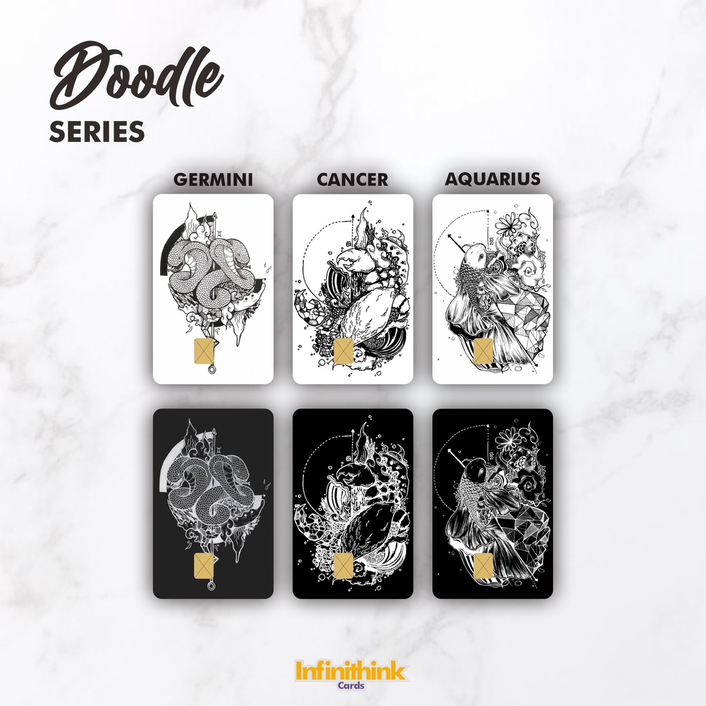 

DOODLE ZODIAC SERIES | GARSKIN / STIKER / SKIN KARTU ATM (DEBIT / CREDIT)